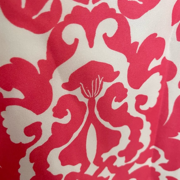 Lilly Pulitzer Pink and White Printed Short Tie Sleeve Round Neck Dress Size 0 - Picture 3 of 4